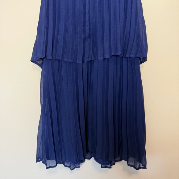 Bar III Elegant Blue Pleated Dress with Adjustable Straps Size L - Picture 3 of 8